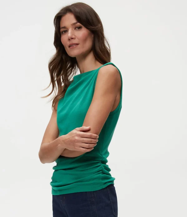 Michael Stars Coco Ruched Tank- Tank Tops | Ultra Rib T-Shirts