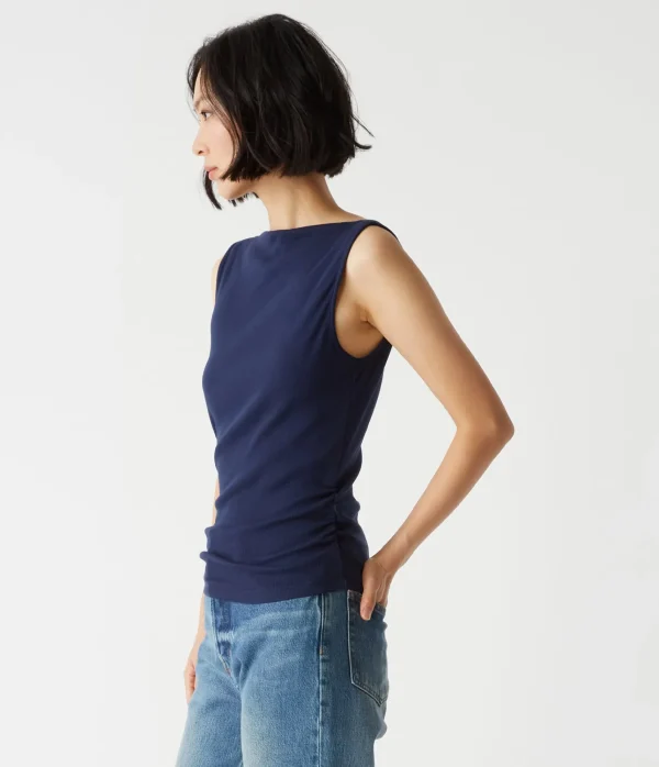 Michael Stars Coco Ruched Tank- Tank Tops | Ultra Rib T-Shirts