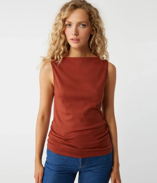 Michael Stars Coco Ruched Tank- Tank Tops | Ultra Rib T-Shirts