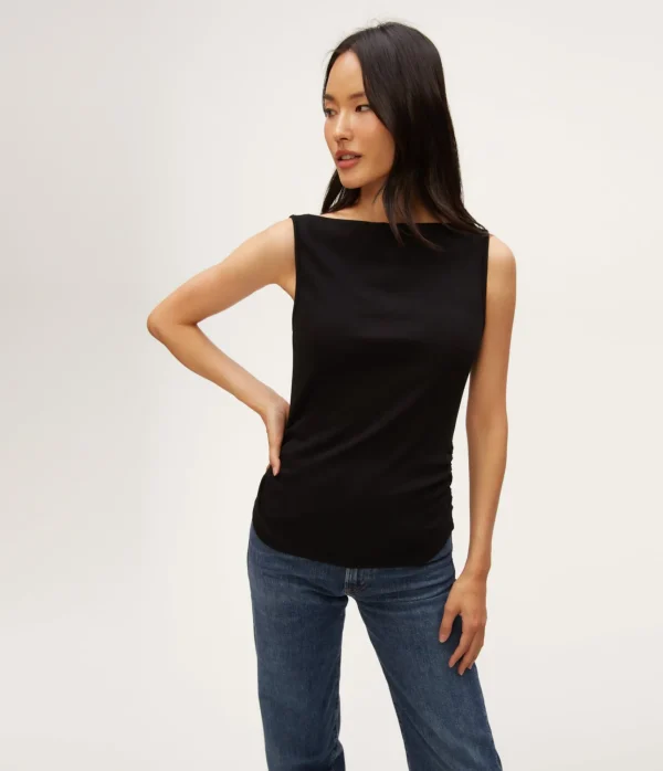Michael Stars Coco Ruched Tank- Tank Tops | Ultra Rib T-Shirts