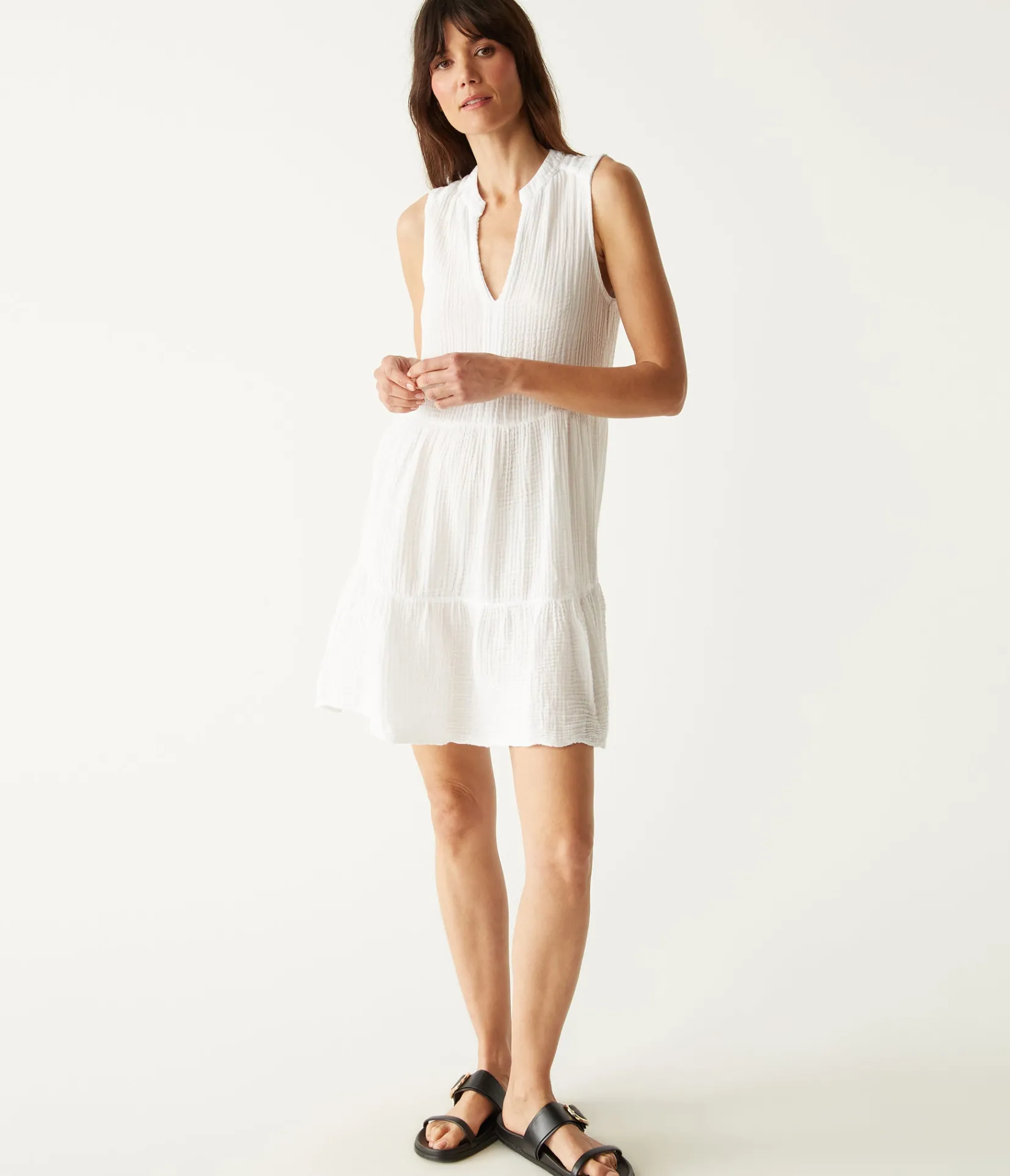 daisy_gauze_dress_10.webp Michael Stars Daisy Gauze Dress- Dresses | Knee Length Dresses
