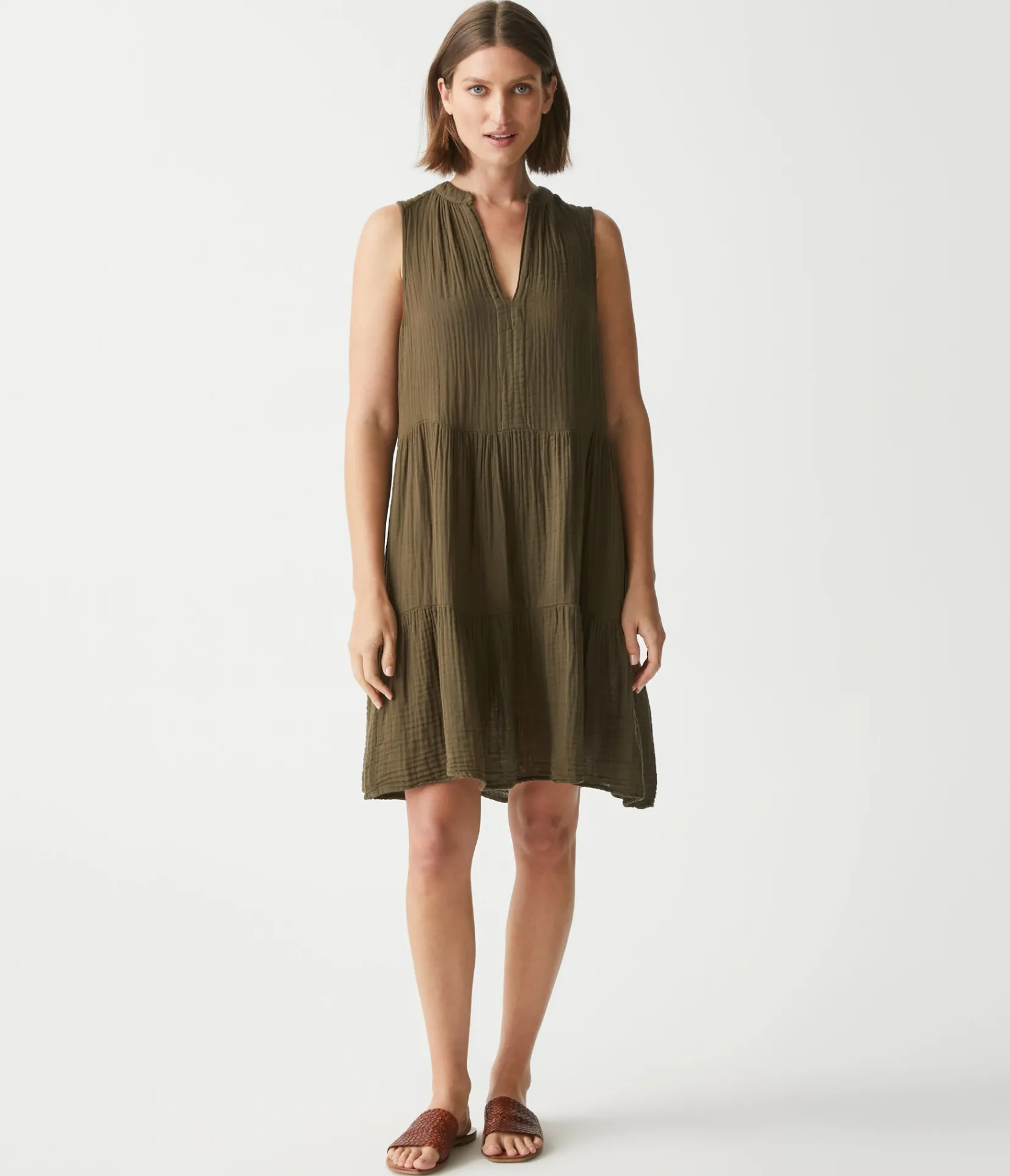 daisy_gauze_dress_17.webp Michael Stars Daisy Gauze Dress- Dresses | Knee Length Dresses