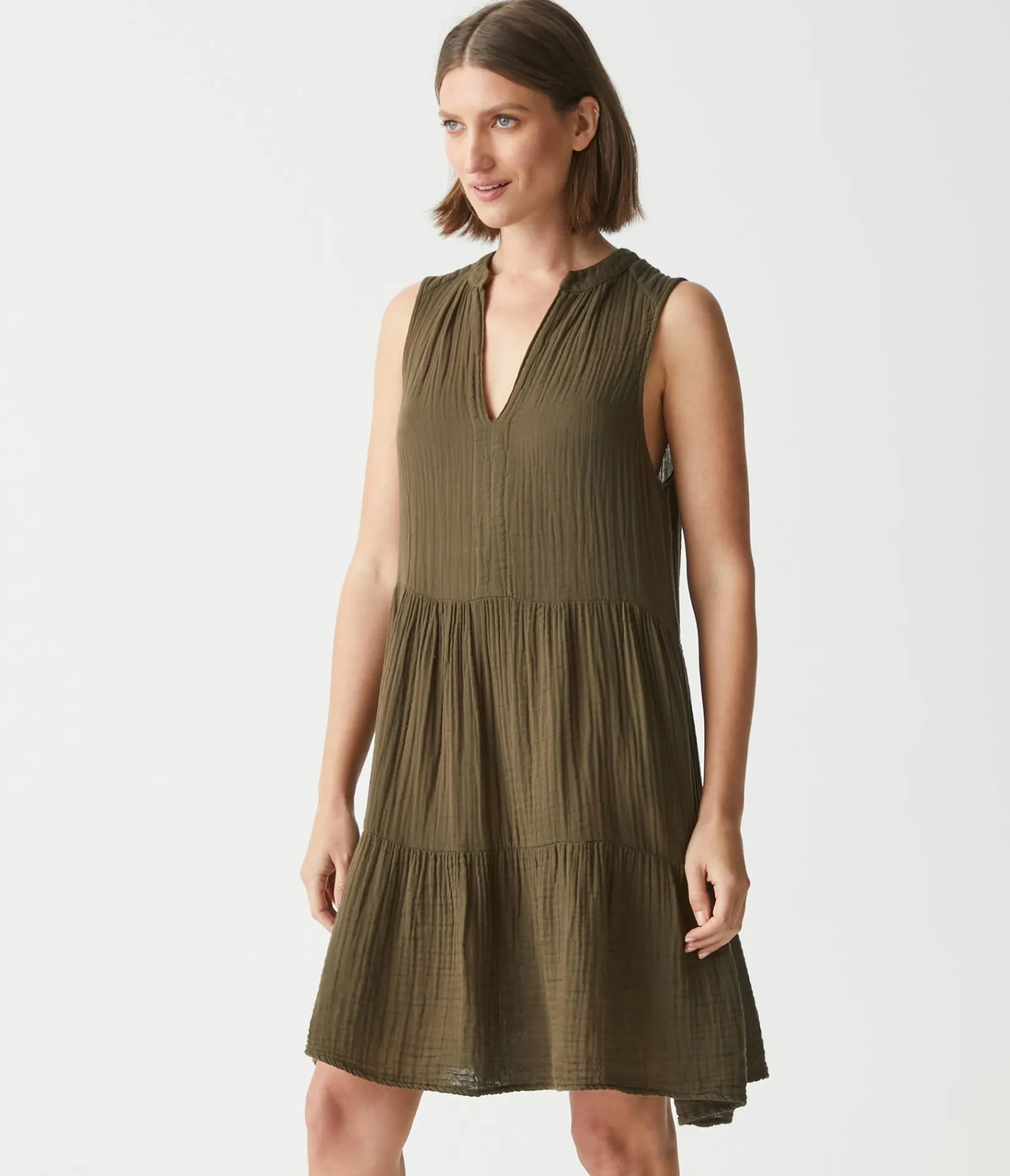 daisy_gauze_dress_18.webp Michael Stars Daisy Gauze Dress- Dresses | Knee Length Dresses