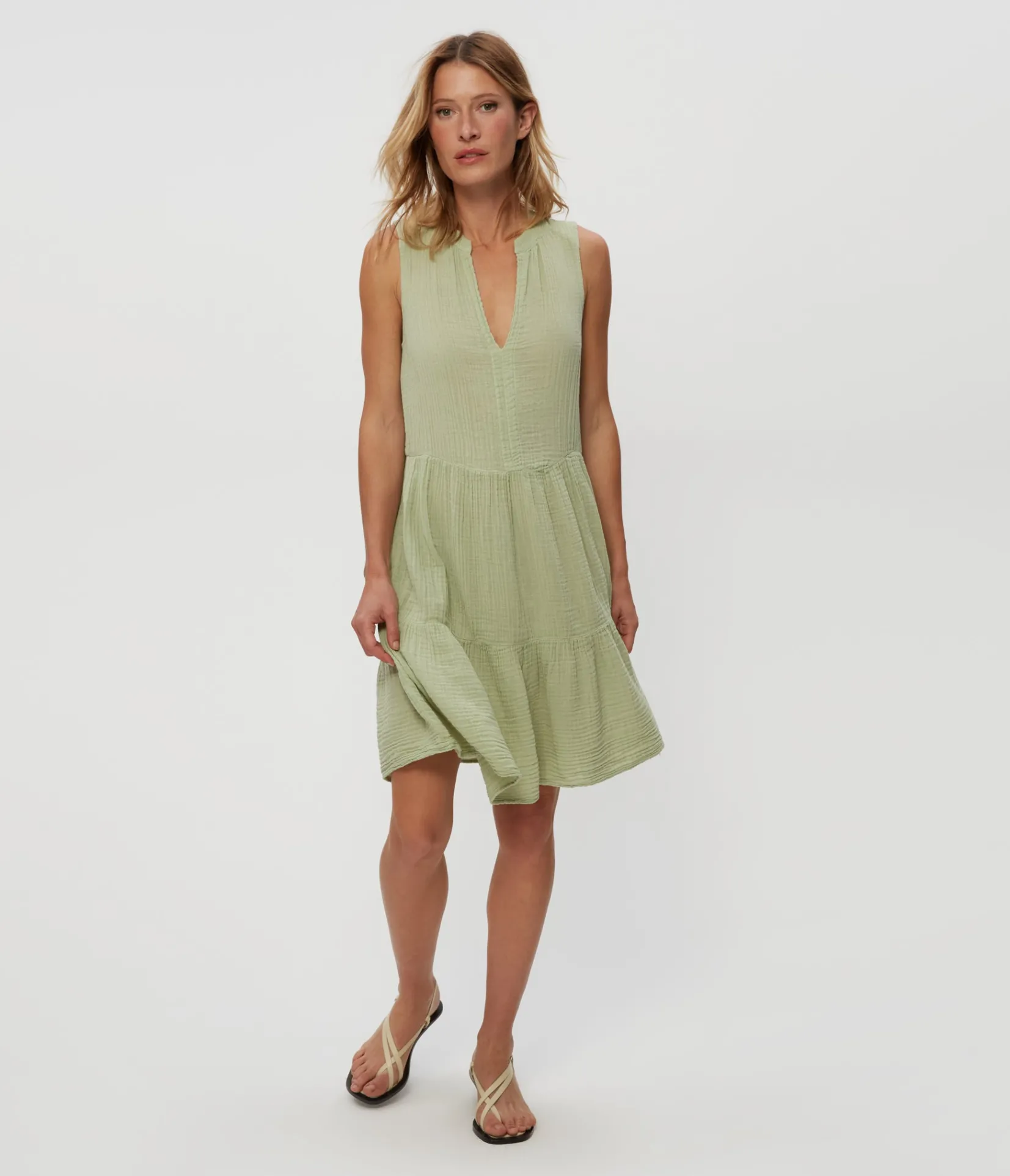 daisy_gauze_dress_2.webp Michael Stars Daisy Gauze Dress- Dresses | Knee Length Dresses