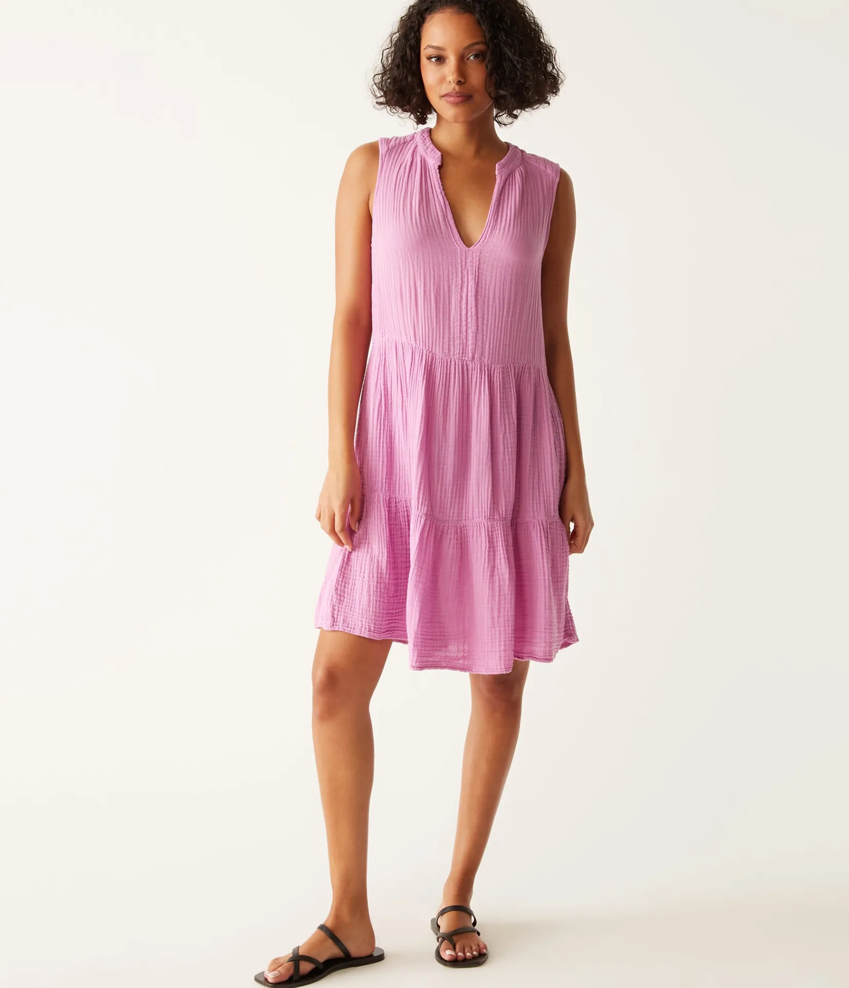 daisy_gauze_dress_21.webp Michael Stars Daisy Gauze Dress- Dresses | Knee Length Dresses