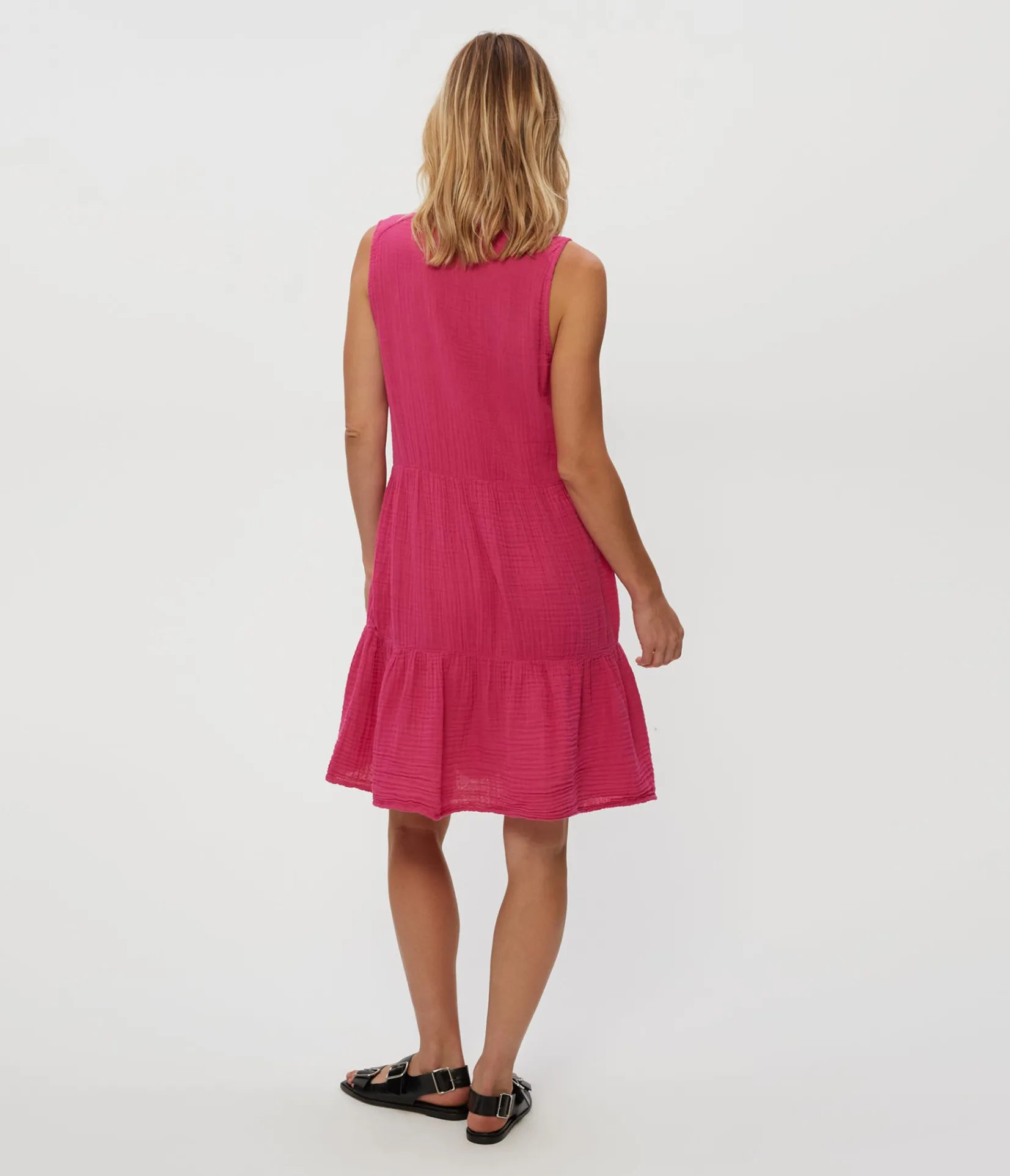 daisy_gauze_dress_40.webp Michael Stars Daisy Gauze Dress- Dresses | Knee Length Dresses