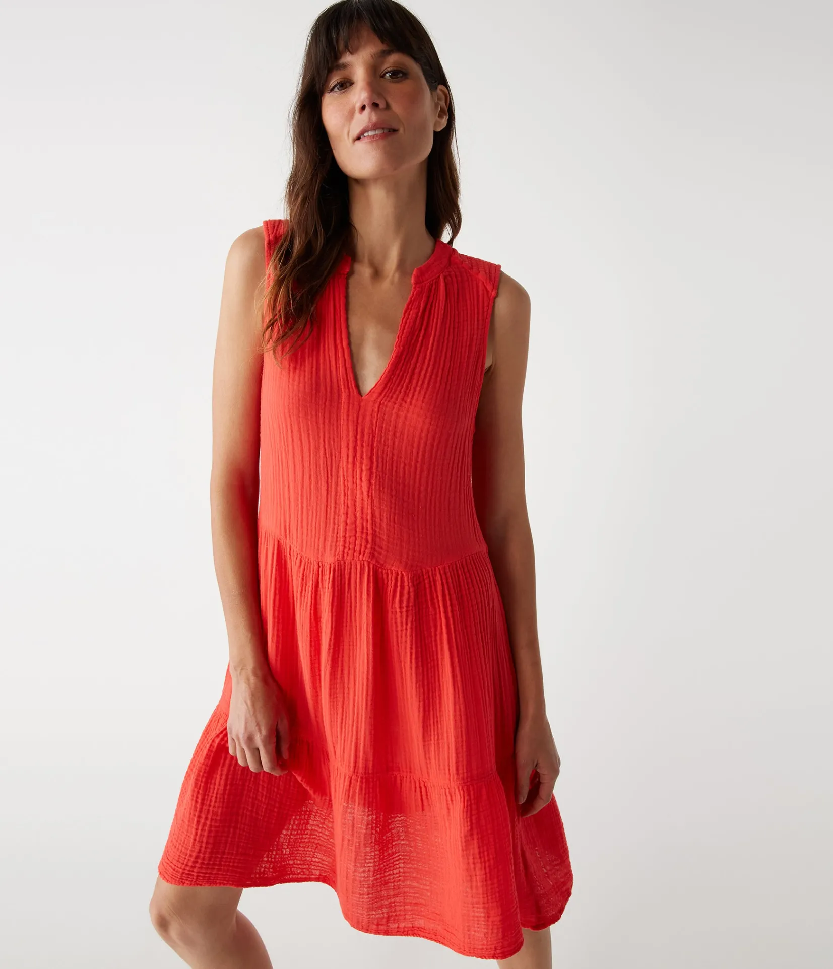 daisy_gauze_dress_53.webp Michael Stars Daisy Gauze Dress- Dresses | Knee Length Dresses