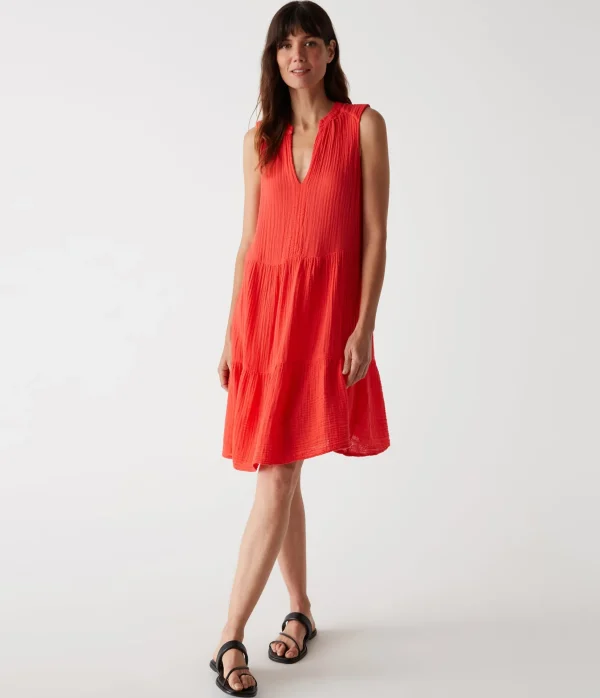 Michael Stars Daisy Gauze Dress- Dresses | Knee Length Dresses