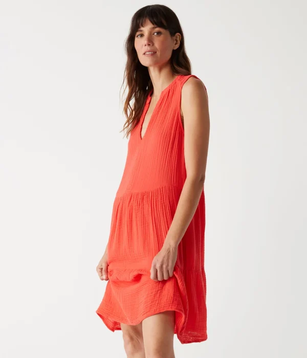 Michael Stars Daisy Gauze Dress- Dresses | Knee Length Dresses