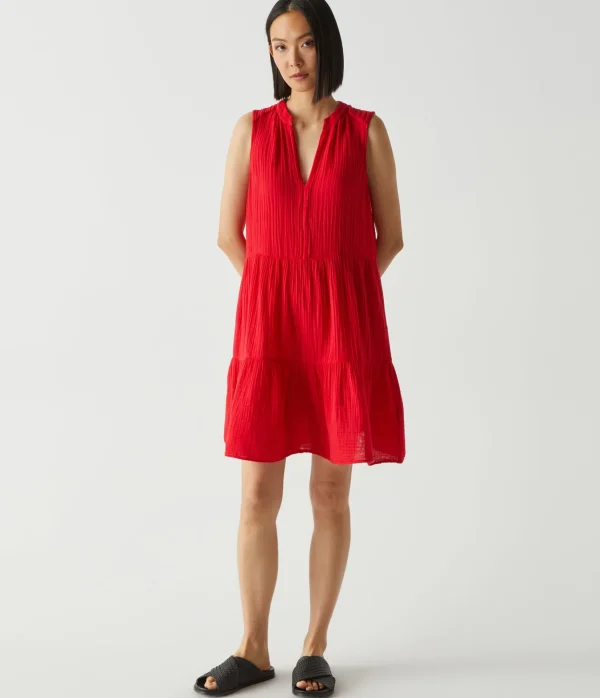 Michael Stars Daisy Gauze Dress- Dresses | Knee Length Dresses