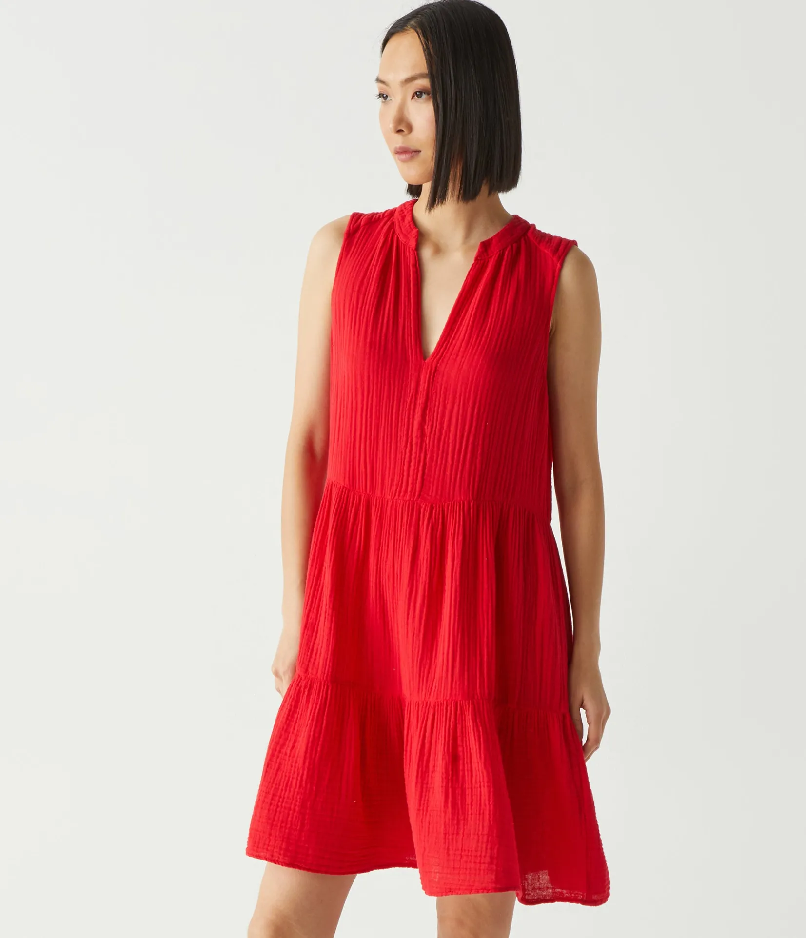 daisy_gauze_dress_67.webp Michael Stars Daisy Gauze Dress- Dresses | Knee Length Dresses