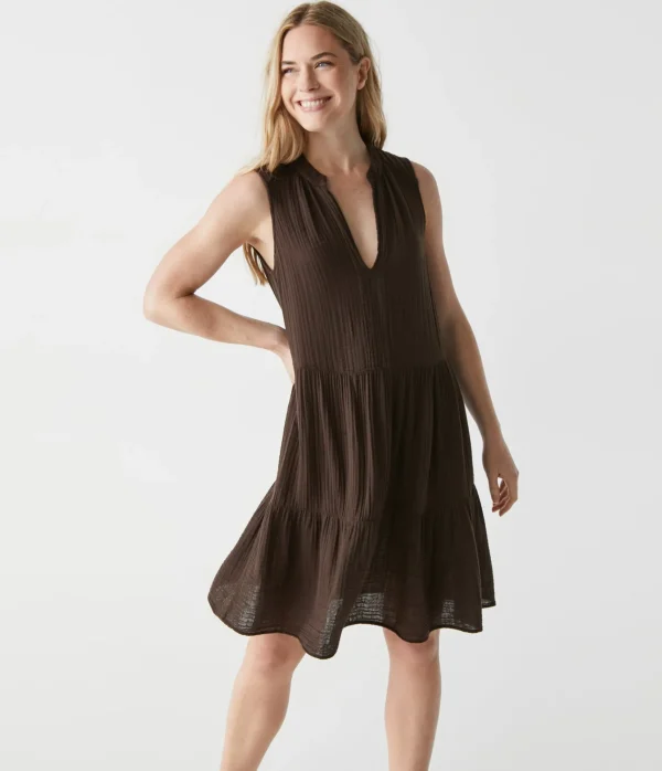 Michael Stars Daisy Gauze Dress- Dresses | Knee Length Dresses