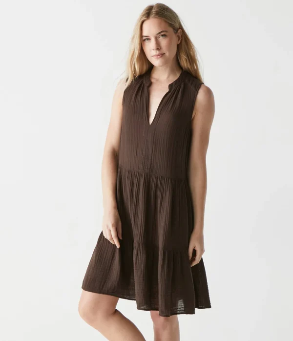 Michael Stars Daisy Gauze Dress- Dresses | Knee Length Dresses