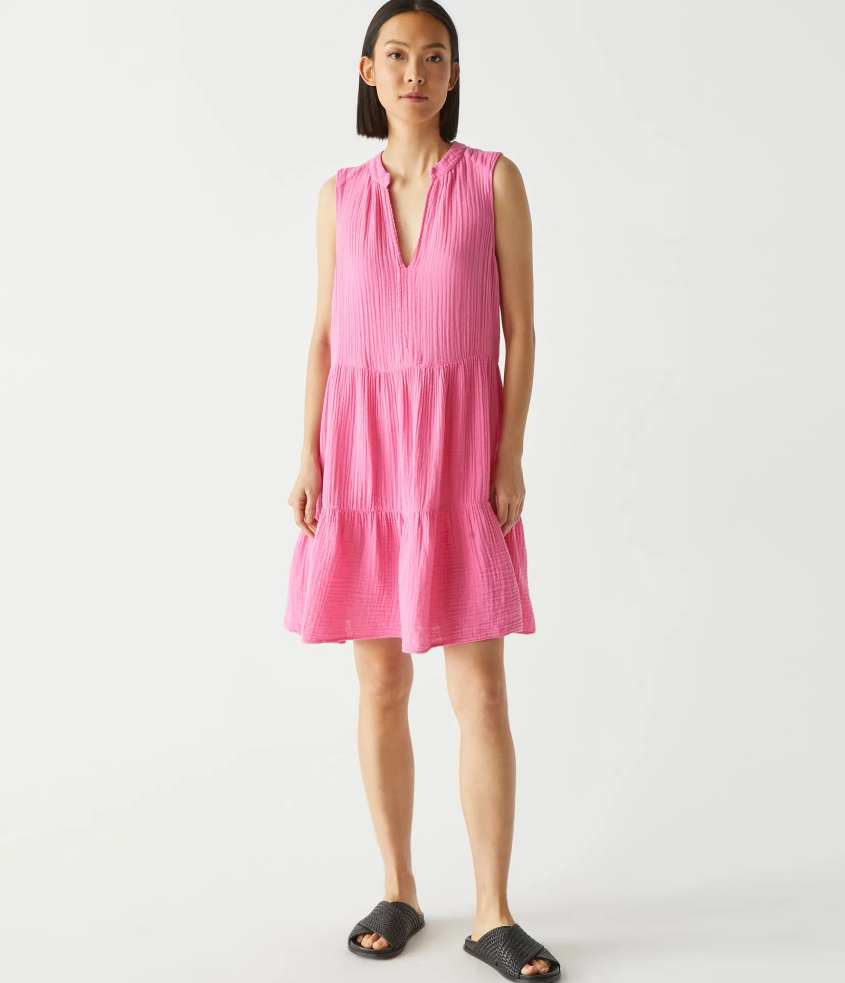 daisy_gauze_dress_78.webp Michael Stars Daisy Gauze Dress- Dresses | Knee Length Dresses