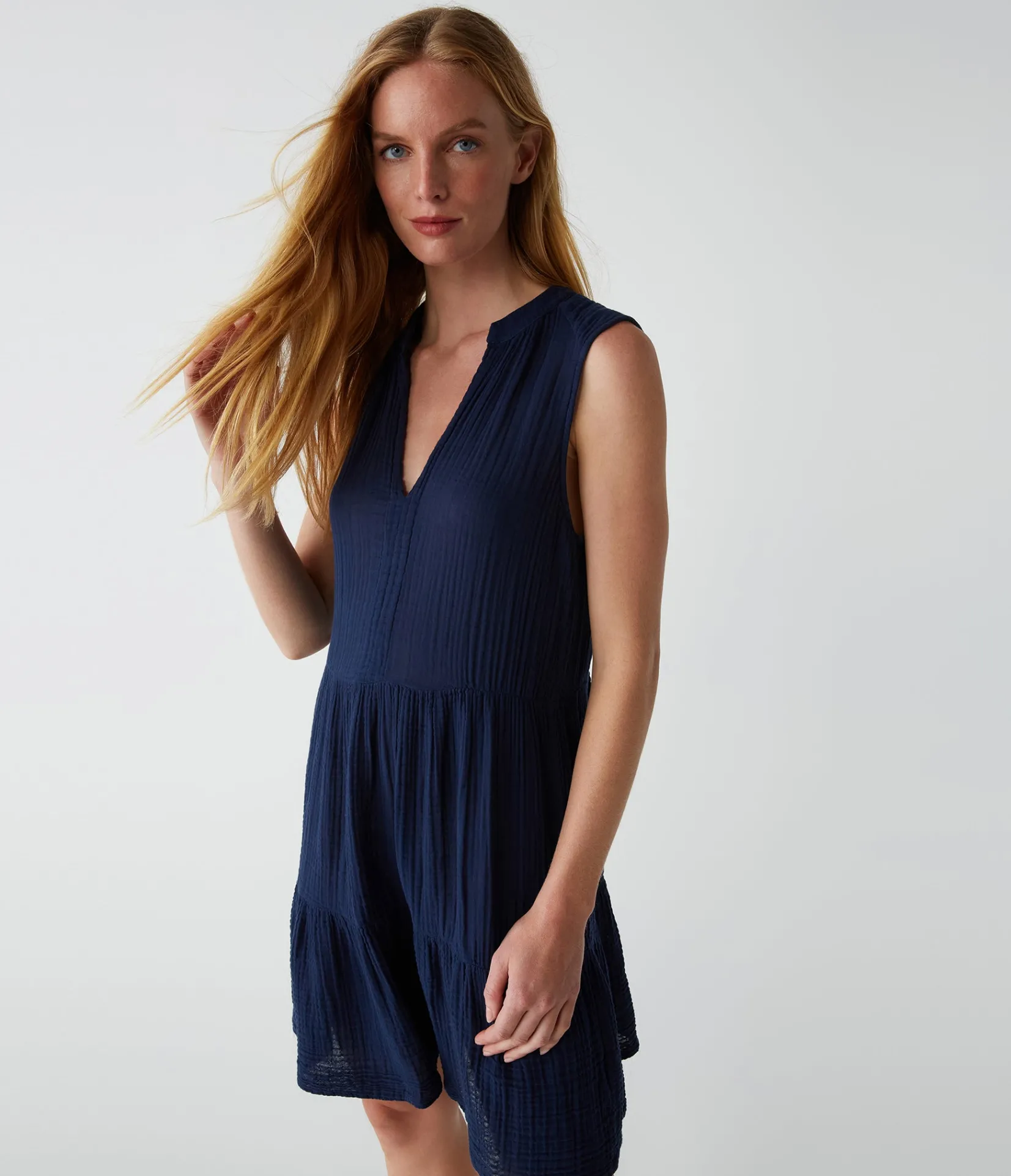 daisy_gauze_dress_85.webp Michael Stars Daisy Gauze Dress- Dresses | Knee Length Dresses