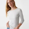Michael Stars Dakota 3/4 Sleeve Tee- T-Shirts | Supima Cotton T-Shirts