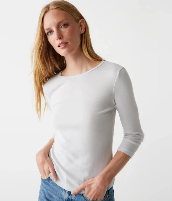 Michael Stars Dakota 3/4 Sleeve Tee- T-Shirts | Supima Cotton T-Shirts