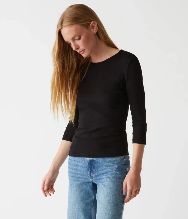 Michael Stars Dakota 3/4 Sleeve Tee- T-Shirts | Supima Cotton T-Shirts