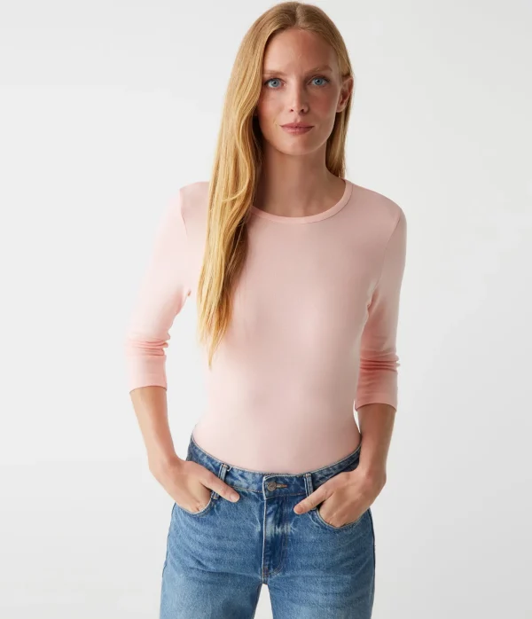 Michael Stars Dakota 3/4 Sleeve Tee- T-Shirts | Supima Cotton T-Shirts
