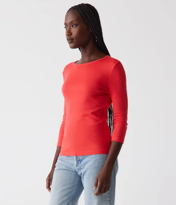 Michael Stars Dakota 3/4 Sleeve Tee- T-Shirts | Supima Cotton T-Shirts