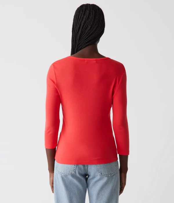 Michael Stars Dakota 3/4 Sleeve Tee- T-Shirts | Supima Cotton T-Shirts