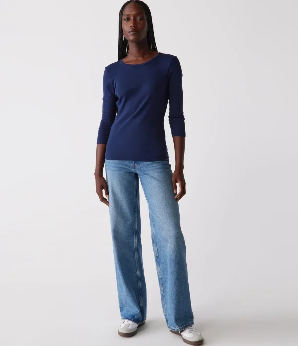 Michael Stars Dakota 3/4 Sleeve Tee- T-Shirts | Supima Cotton T-Shirts