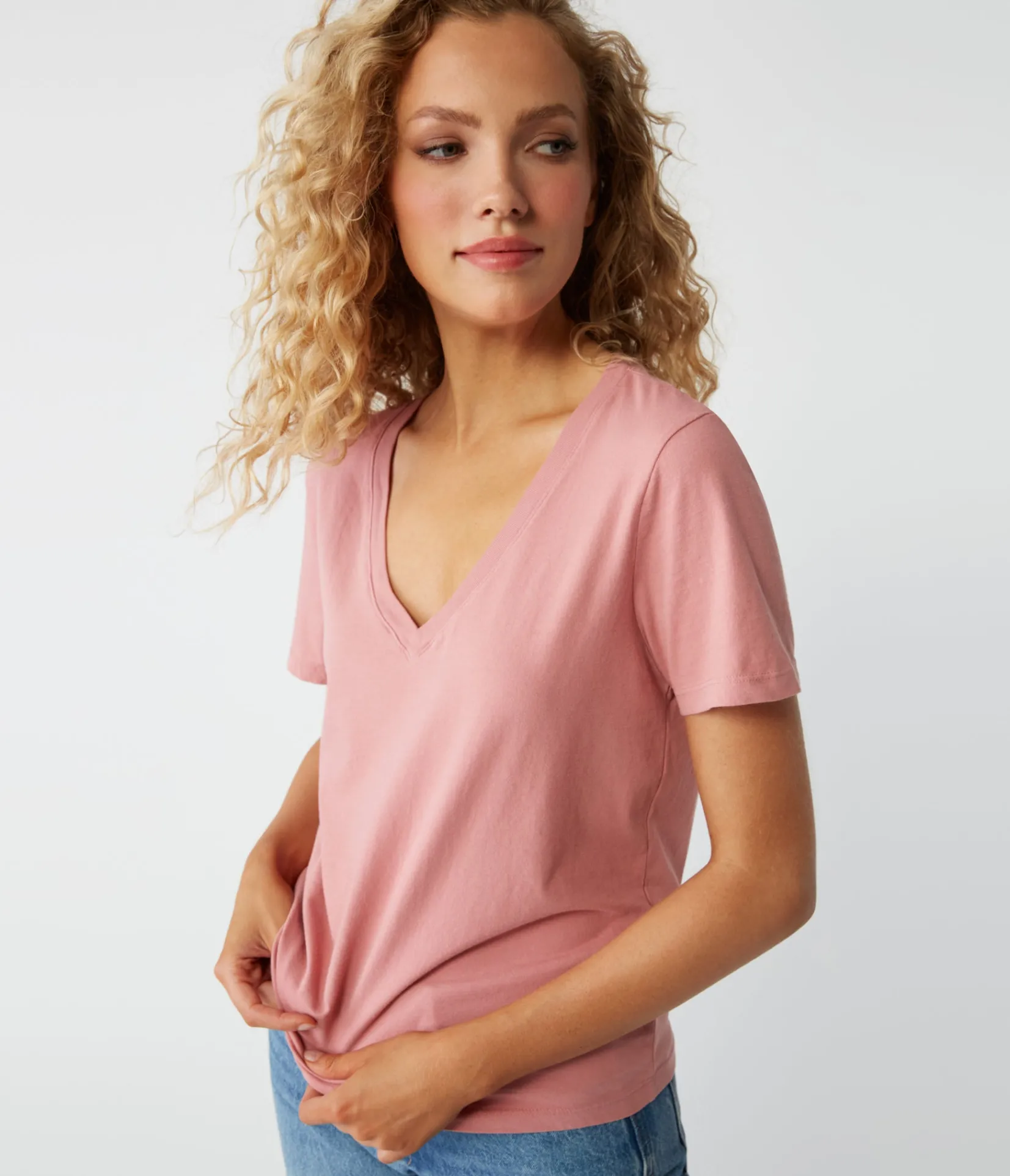 daria_vneck_tee_28.webp Michael Stars Daria V-Neck Tee- T-Shirts | Daily T-Shirts
