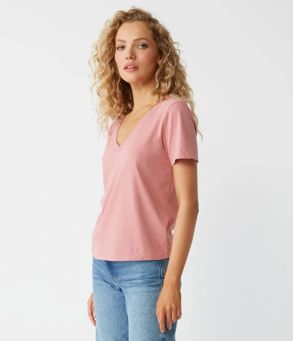 Michael Stars Daria V-Neck Tee- T-Shirts | Daily T-Shirts