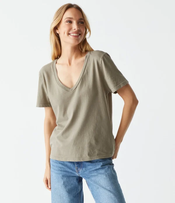 Michael Stars Daria V-Neck Tee- T-Shirts | Daily T-Shirts