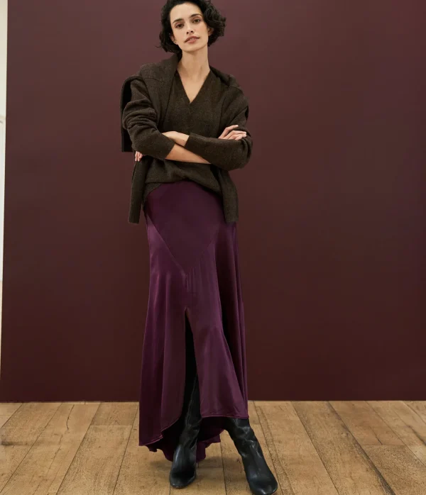 Michael Stars Desi Asymmetrical Satin Skirt- Pants, Shorts & Skirts