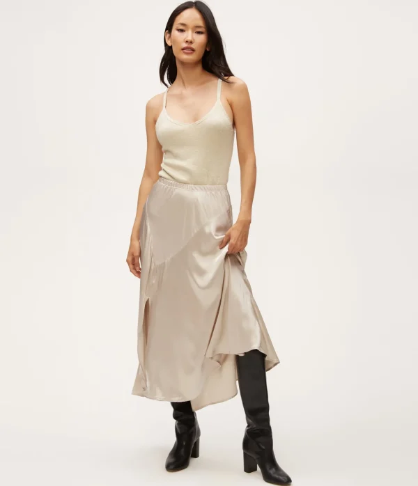Michael Stars Desi Asymmetrical Satin Skirt- Pants, Shorts & Skirts
