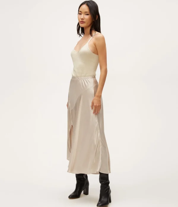 Michael Stars Desi Asymmetrical Satin Skirt- Pants, Shorts & Skirts