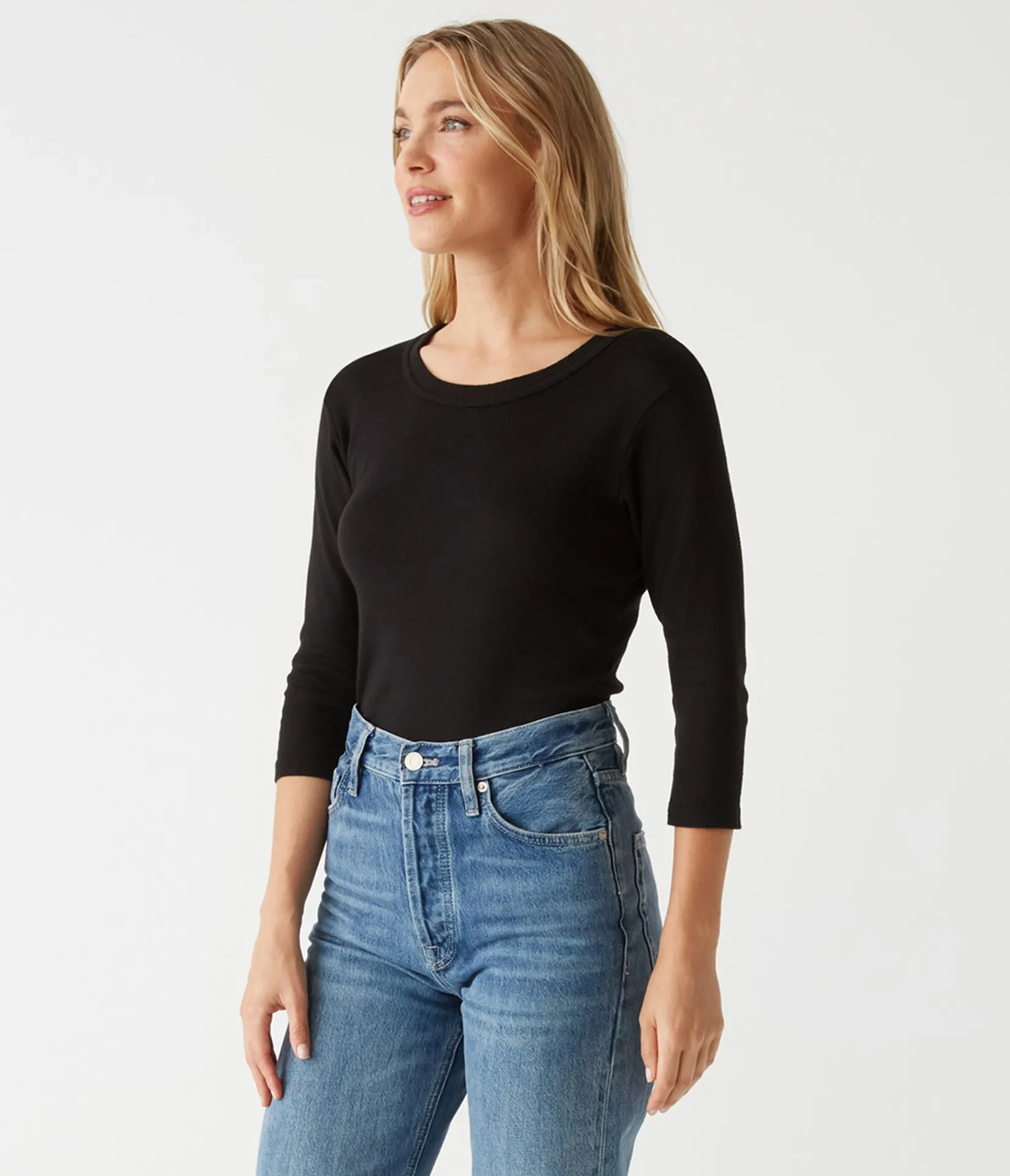 dora_shine__sleeve_tee_10.webp Michael Stars Dora Shine 3/4 Sleeve Tee- T-Shirts | Shine T-Shirts