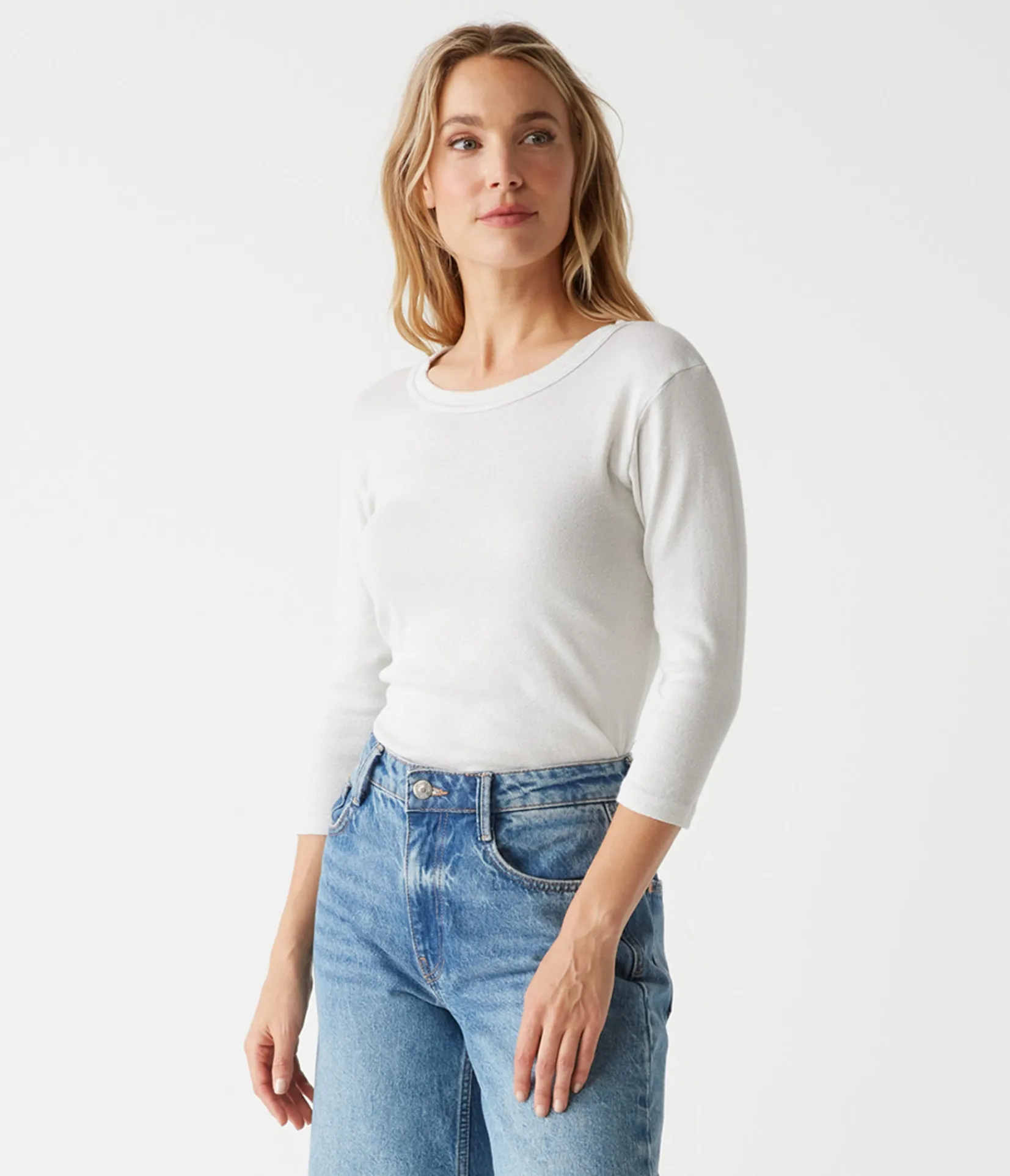 dora_shine__sleeve_tee_18.webp Michael Stars Dora Shine 3/4 Sleeve Tee- T-Shirts | Shine T-Shirts