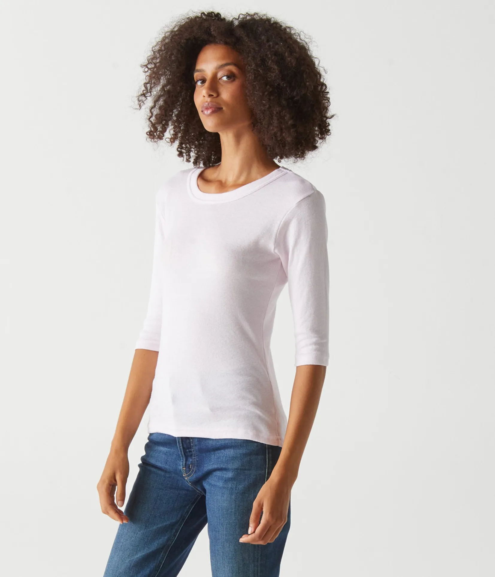 dora_shine__sleeve_tee_37.webp Michael Stars Dora Shine 3/4 Sleeve Tee- T-Shirts | Shine T-Shirts