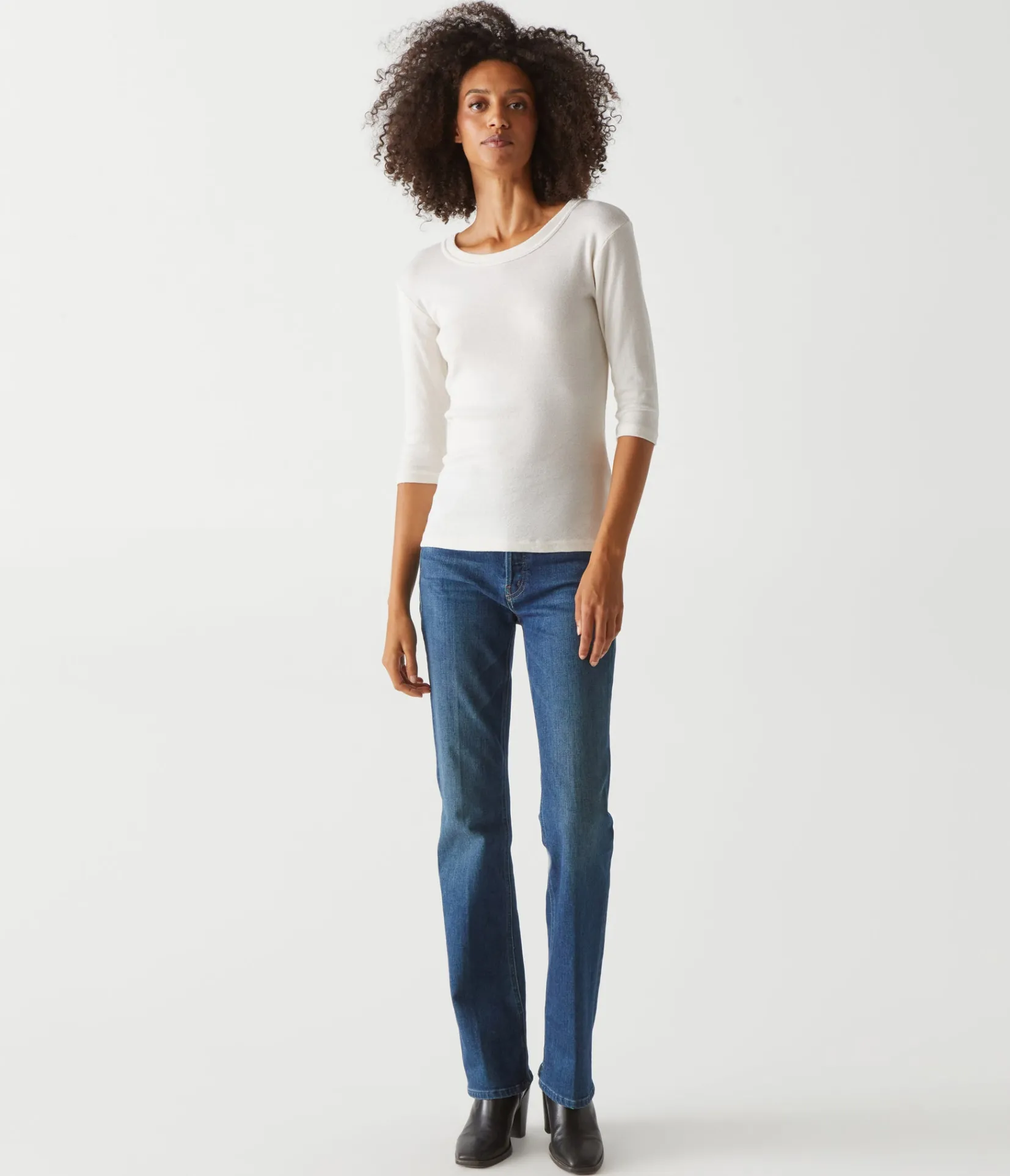 dora_shine__sleeve_tee_40.webp Michael Stars Dora Shine 3/4 Sleeve Tee- T-Shirts | Shine T-Shirts