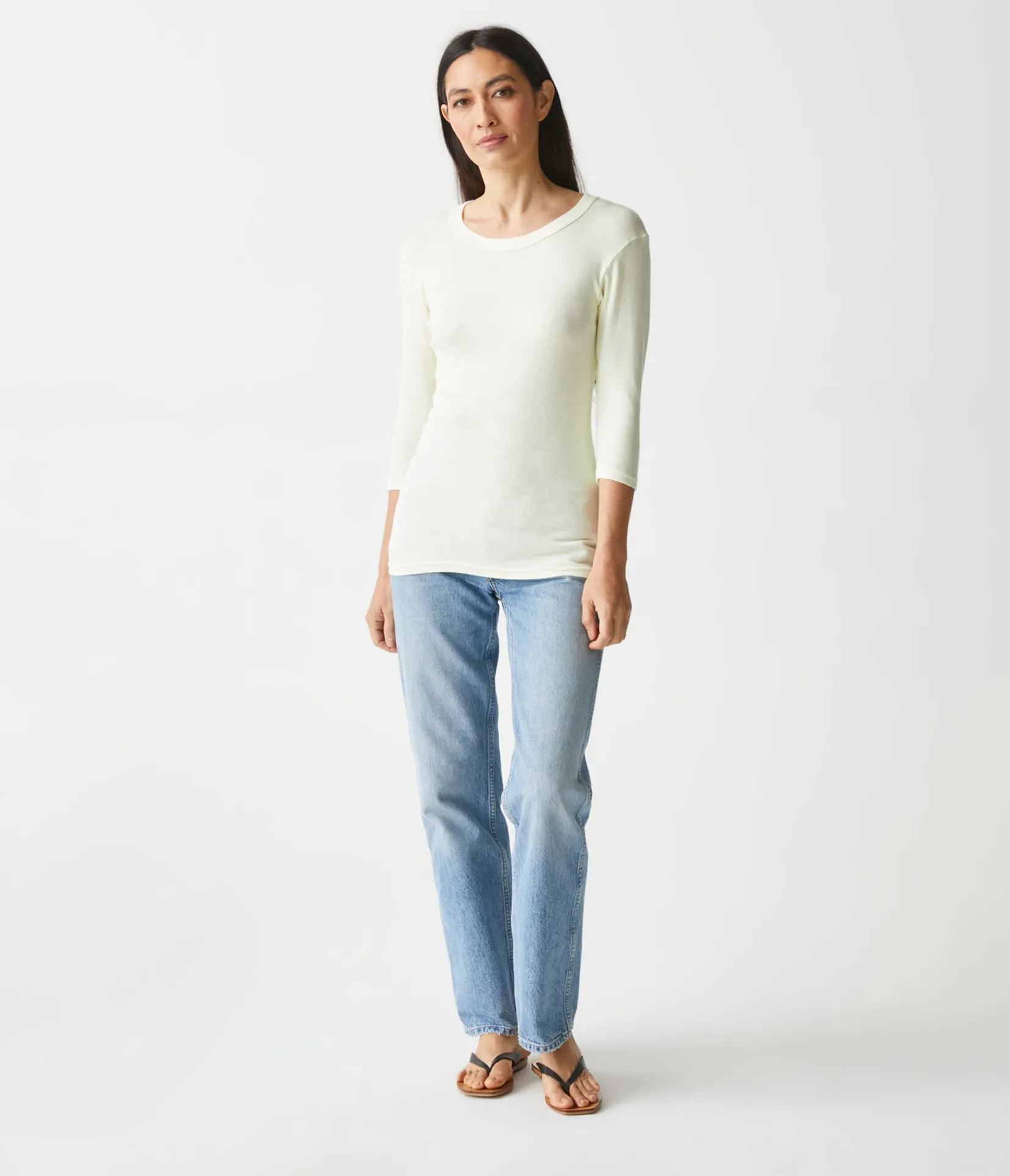 dora_shine__sleeve_tee_44.webp Michael Stars Dora Shine 3/4 Sleeve Tee- T-Shirts | Shine T-Shirts