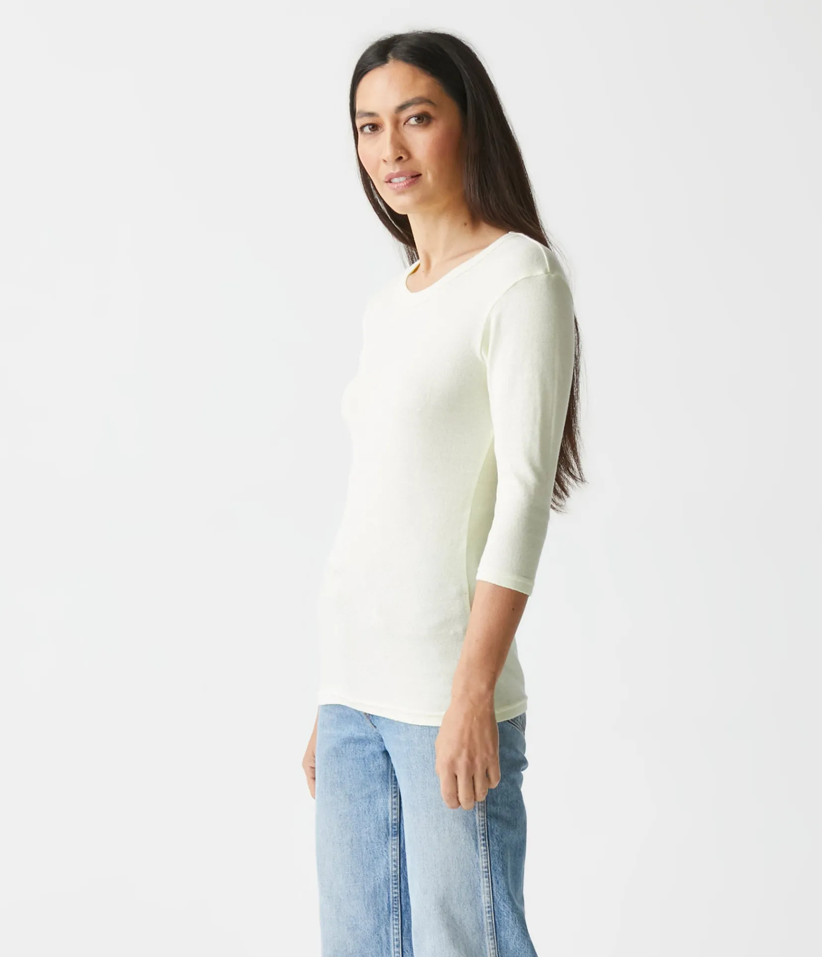 dora_shine__sleeve_tee_45.webp Michael Stars Dora Shine 3/4 Sleeve Tee- T-Shirts | Shine T-Shirts