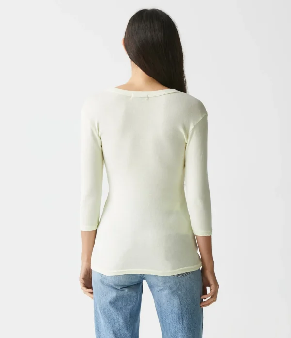Michael Stars Dora Shine 3/4 Sleeve Tee- T-Shirts | Shine T-Shirts