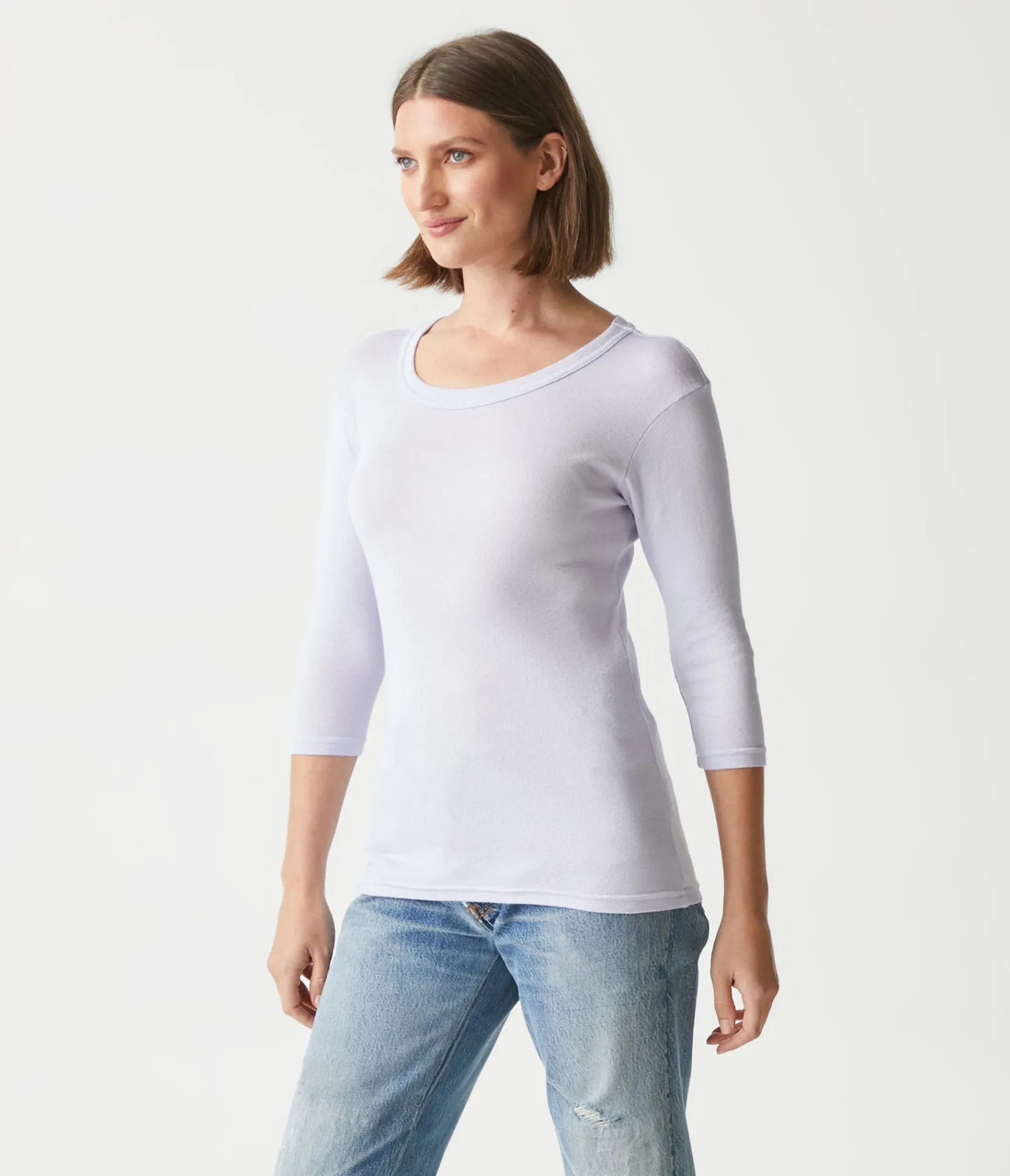 dora_shine__sleeve_tee_49.webp Michael Stars Dora Shine 3/4 Sleeve Tee- T-Shirts | Shine T-Shirts