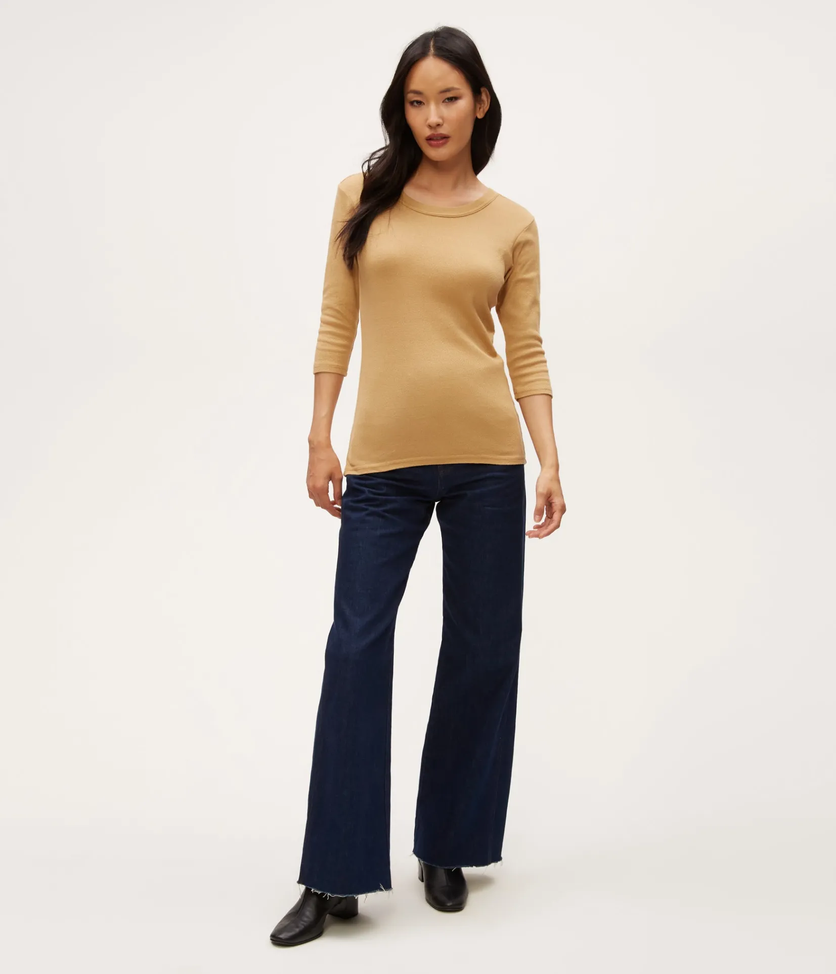 dora_shine__sleeve_tee_5.webp Michael Stars Dora Shine 3/4 Sleeve Tee- T-Shirts | Shine T-Shirts