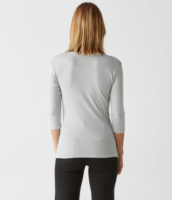 Michael Stars Dora Shine 3/4 Sleeve Tee- T-Shirts | Shine T-Shirts