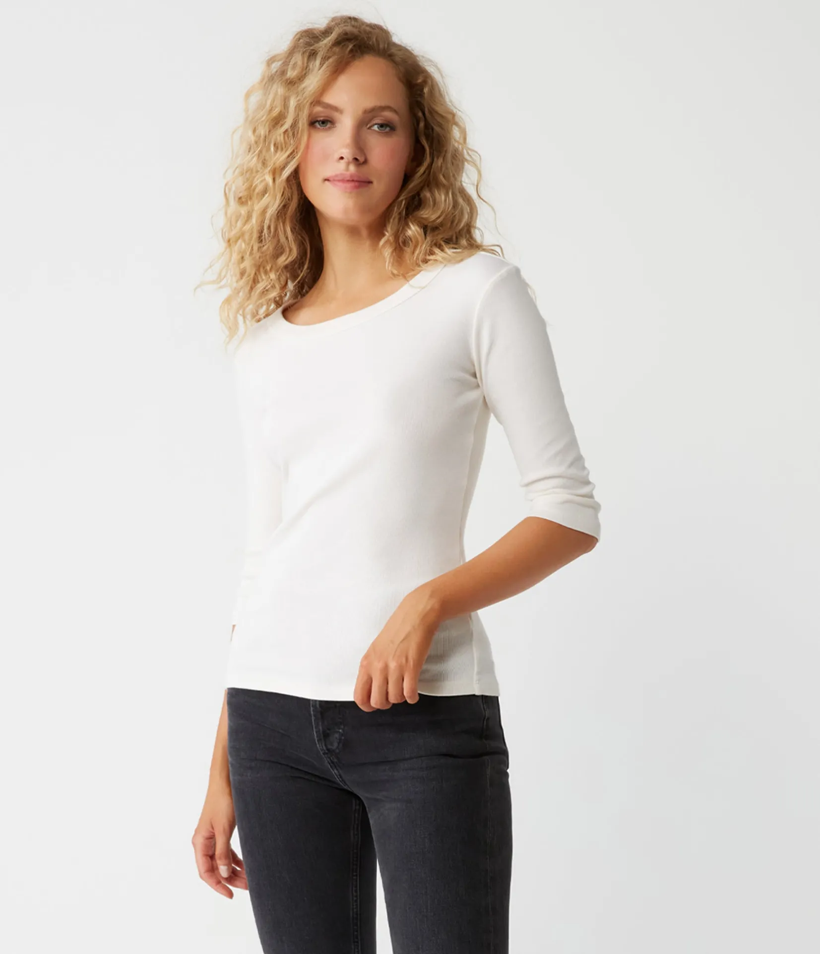 dot__sleeve_tee_2.webp Michael Stars Dot 3/4 Sleeve Tee- T-Shirts | 1x1 Cotton T-Shirts