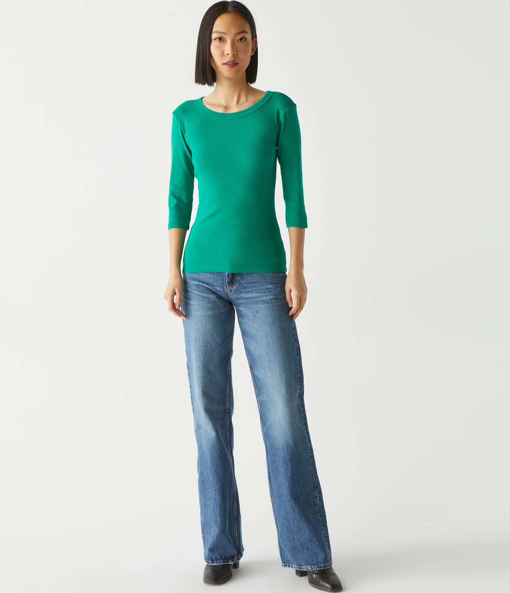 dot__sleeve_tee_25.webp Michael Stars Dot 3/4 Sleeve Tee- T-Shirts | 1x1 Cotton T-Shirts