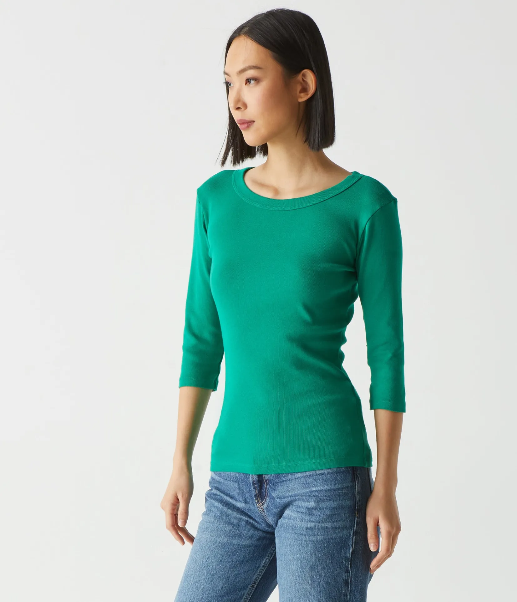 dot__sleeve_tee_26.webp Michael Stars Dot 3/4 Sleeve Tee- T-Shirts | 1x1 Cotton T-Shirts