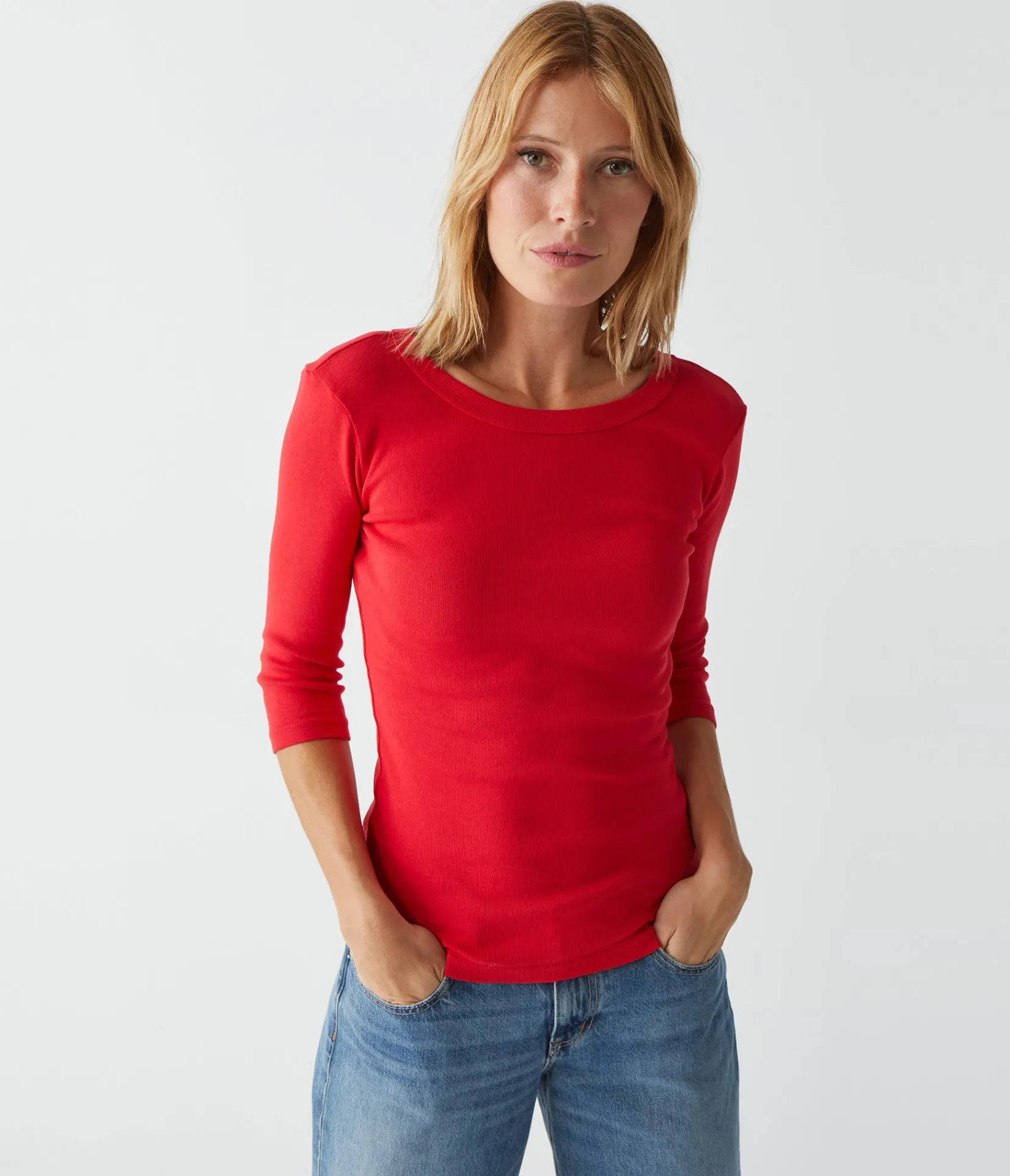 dot__sleeve_tee_32.webp Michael Stars Dot 3/4 Sleeve Tee- T-Shirts | 1x1 Cotton T-Shirts