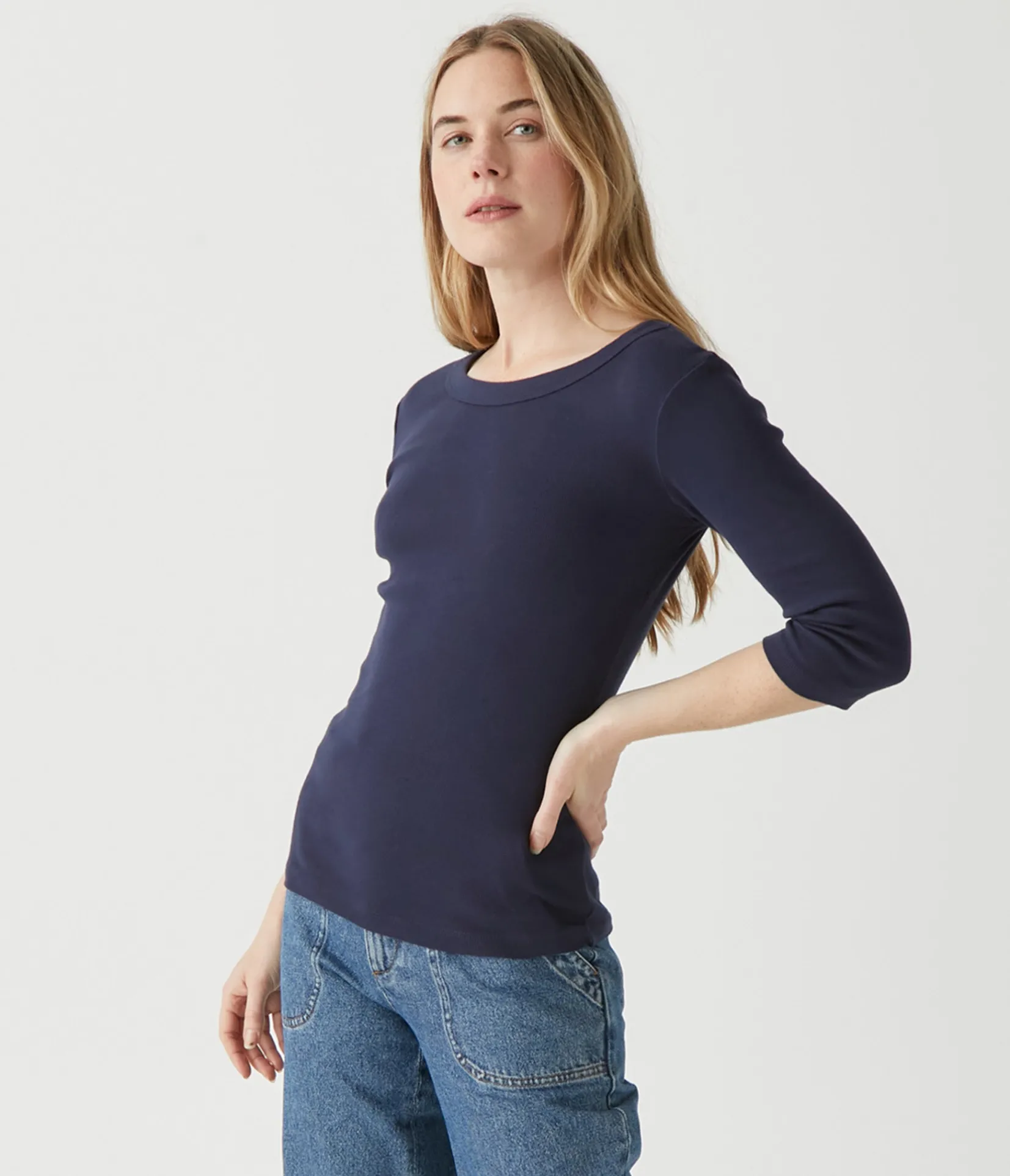 dot__sleeve_tee_38.webp Michael Stars Dot 3/4 Sleeve Tee- T-Shirts | 1x1 Cotton T-Shirts