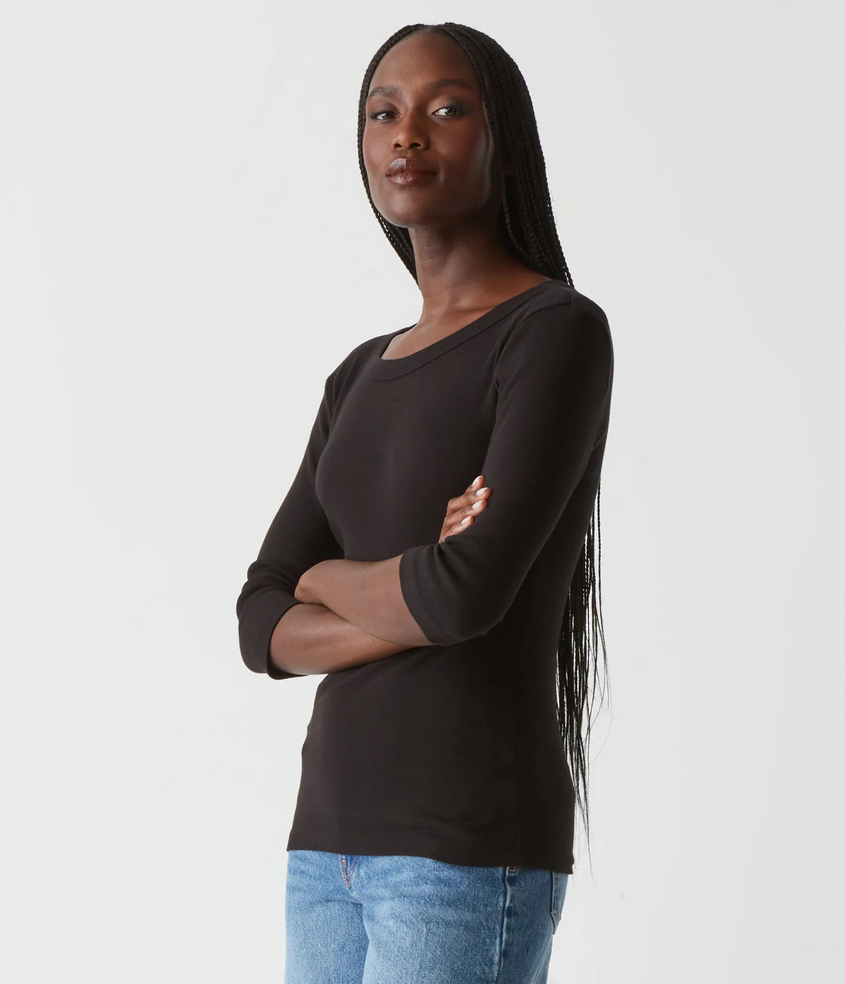 dot__sleeve_tee_54.webp Michael Stars Dot 3/4 Sleeve Tee- T-Shirts | 1x1 Cotton T-Shirts