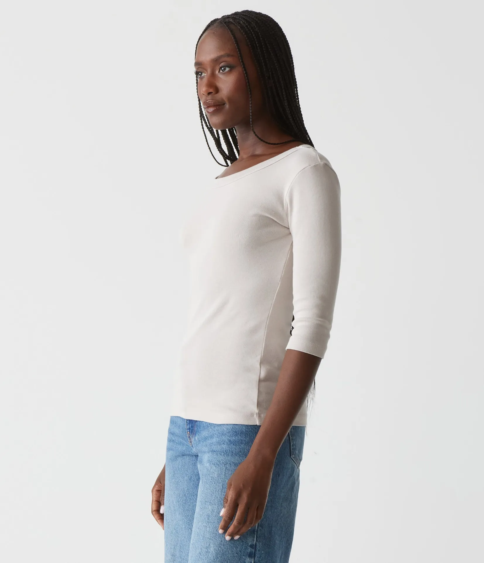 dot__sleeve_tee_58.webp Michael Stars Dot 3/4 Sleeve Tee- T-Shirts | 1x1 Cotton T-Shirts