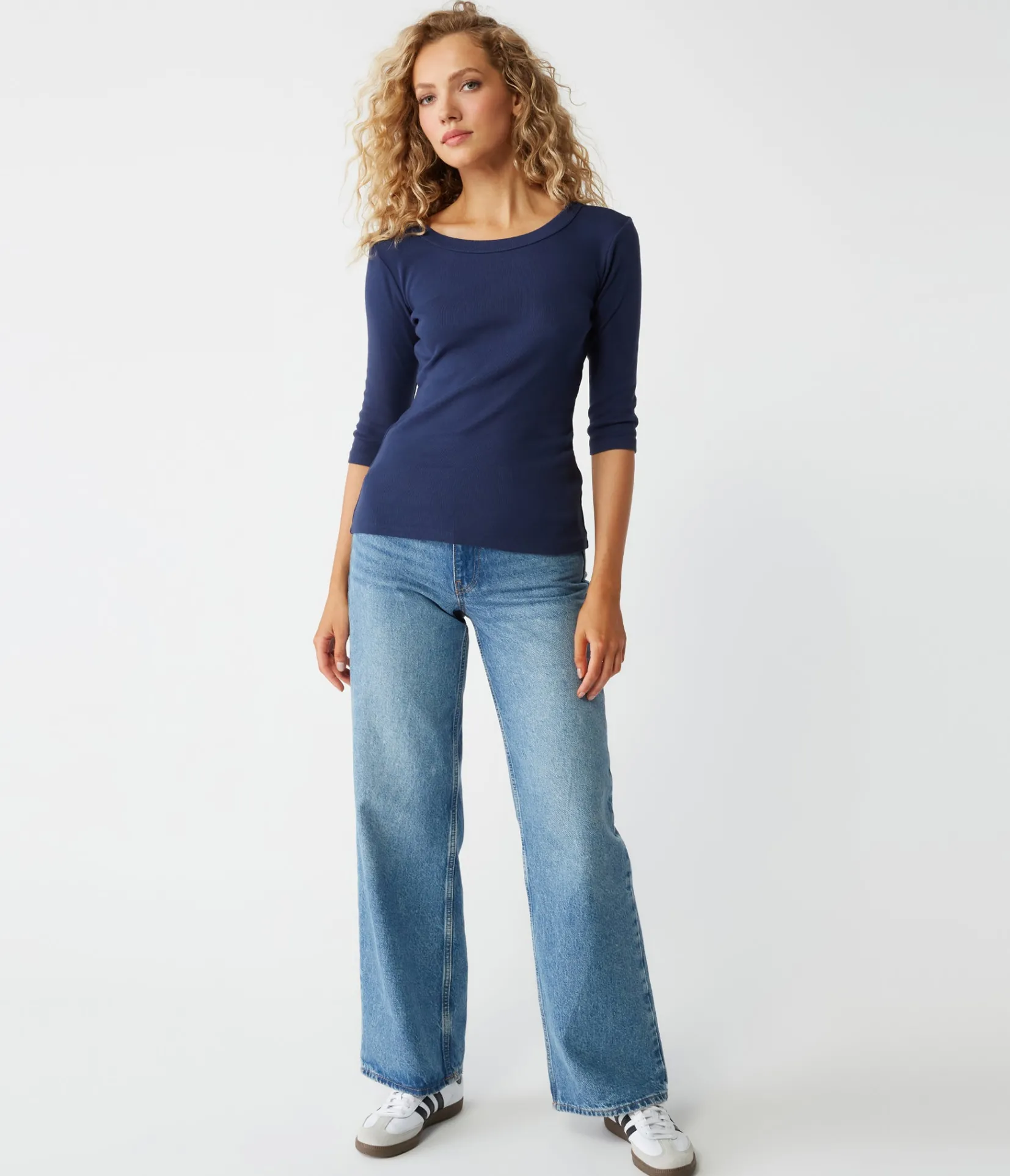 dot__sleeve_tee_69.webp Michael Stars Dot 3/4 Sleeve Tee- T-Shirts | 1x1 Cotton T-Shirts